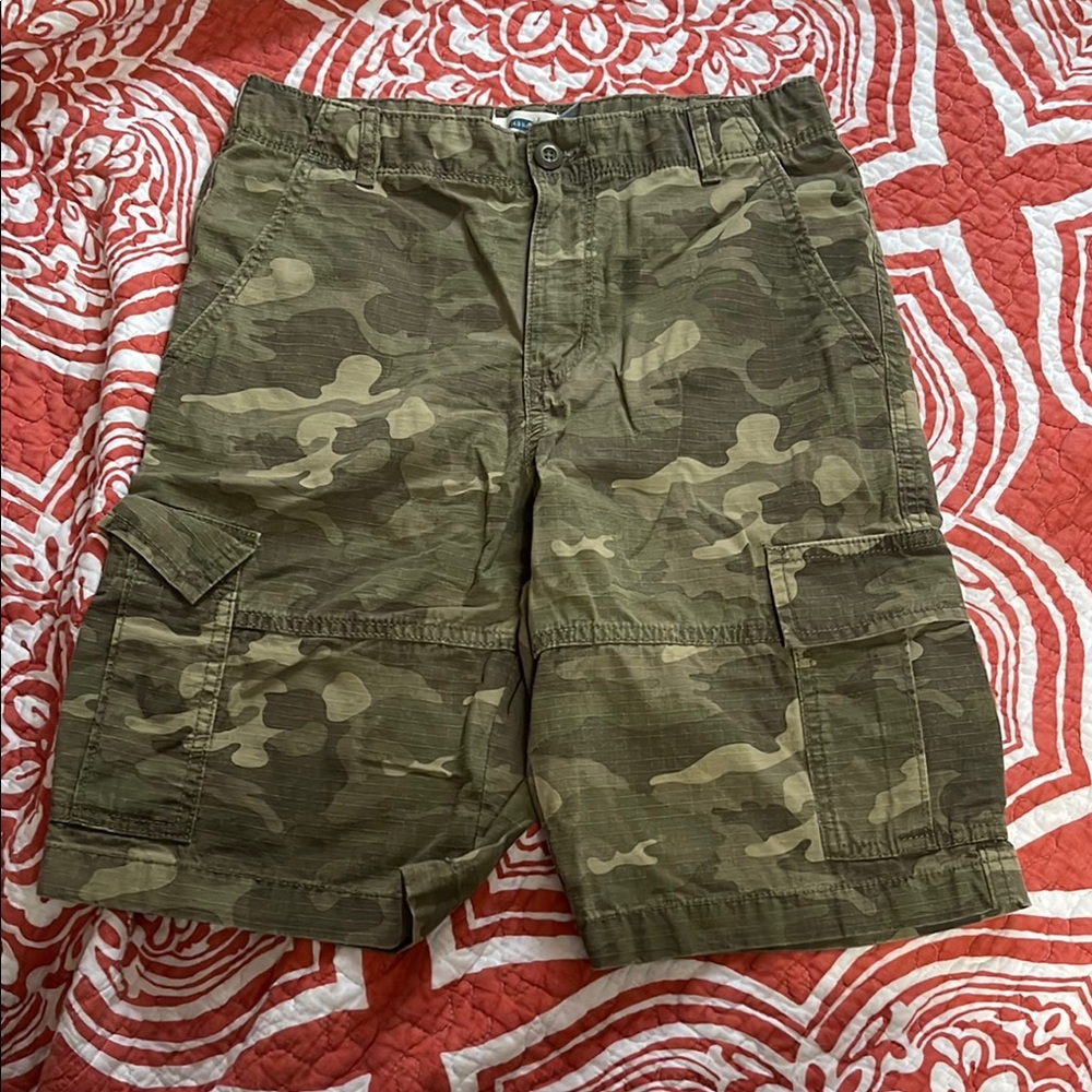 Old Navy Green Cargo Shorts Durable Cotton Blend